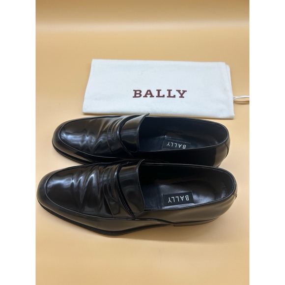 Bally Trillo‎ Black Leather Loafers Mens 9.5 D Italy Luxury Dress Shoes main image 5